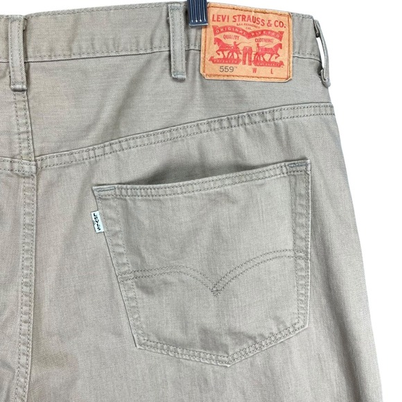 Levi's‎ 559 Relaxed Straight Leg Jeans Men's 44x30 Tan Khaki Cotton Casual - Picture 4 of 6